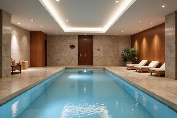 Espace spa luxueux avec piscine intérieure
