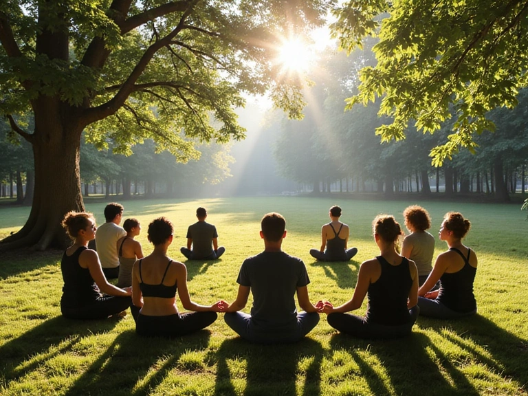 Groupe en séance de méditation guidée