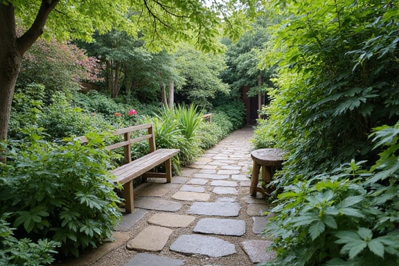Jardin thérapeutique avec plantes médicinales