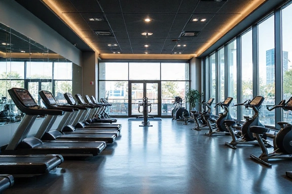Salle de fitness moderne avec équipements