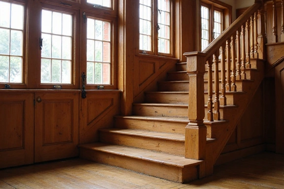 Escalier en bois massif