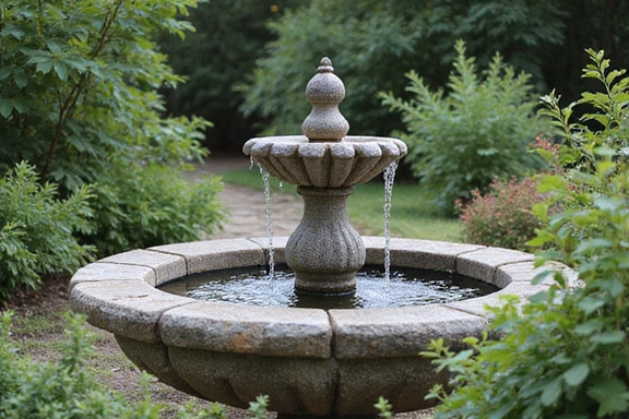 Fontaine d'eau dans le jardin