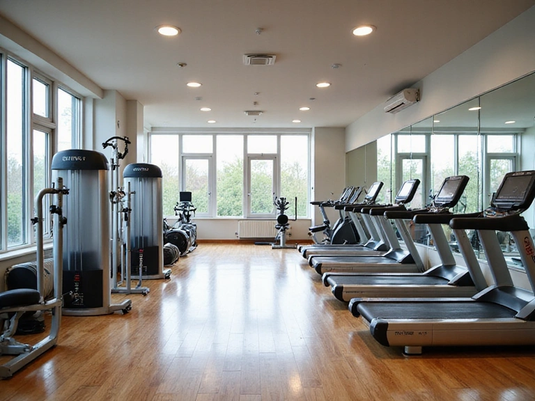 Salle de sport bien équipée