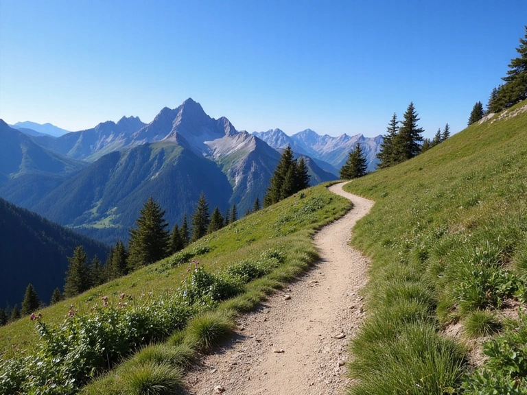 Sentier de randonnée dans les montagnes