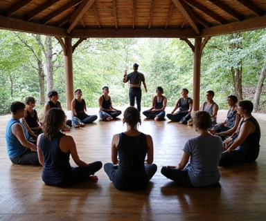 Groupe en méditation guidée