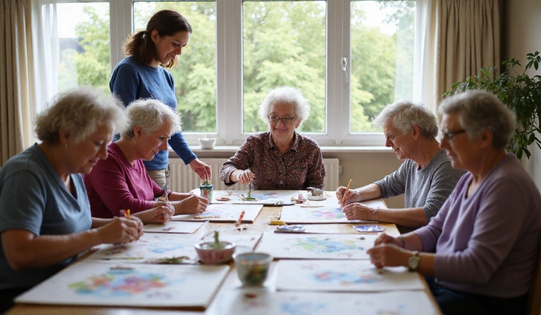 Groupe de résidents participant à une activité thérapeutique